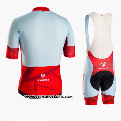 2016 Maillot Ciclismo Trek Bontrager Bleu et Rouge Manches Courtes et Cuissard